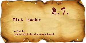 Mirk Teodor névjegykártya